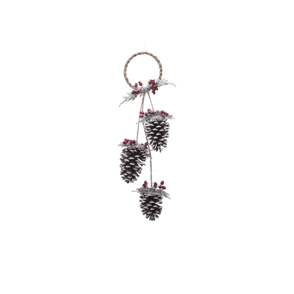 Decoris 724026 Pinecone with Berries Hanger, 23"