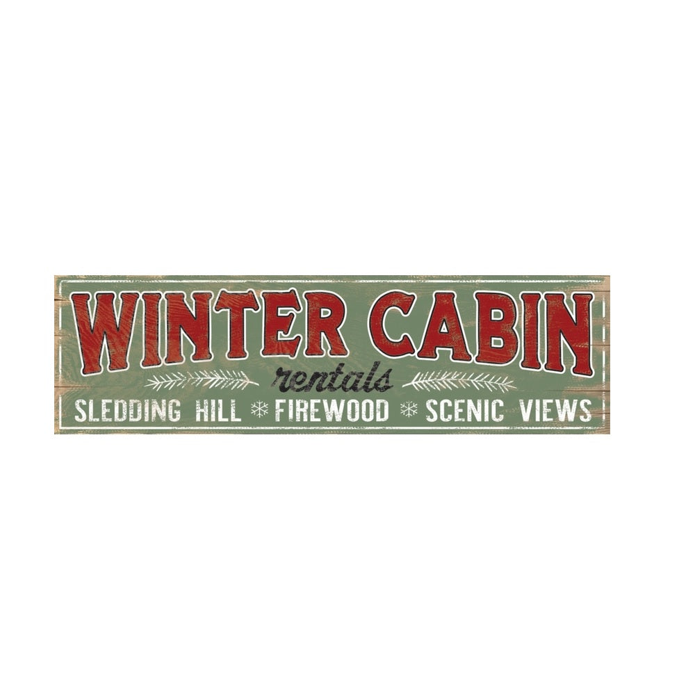 Open Road 90181026 Christmas Winter Cabin Sign, 28"