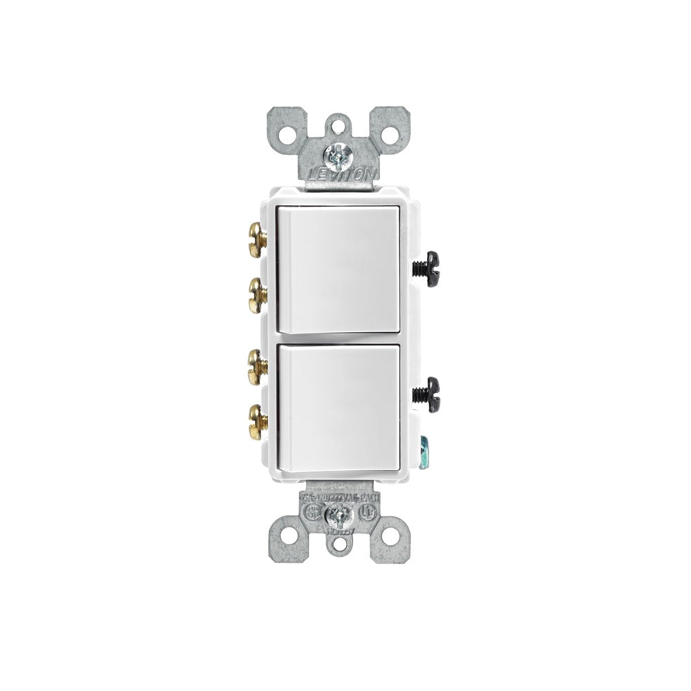 Leviton 05643-0WS Decora Rocker Switch, White, 15 amps