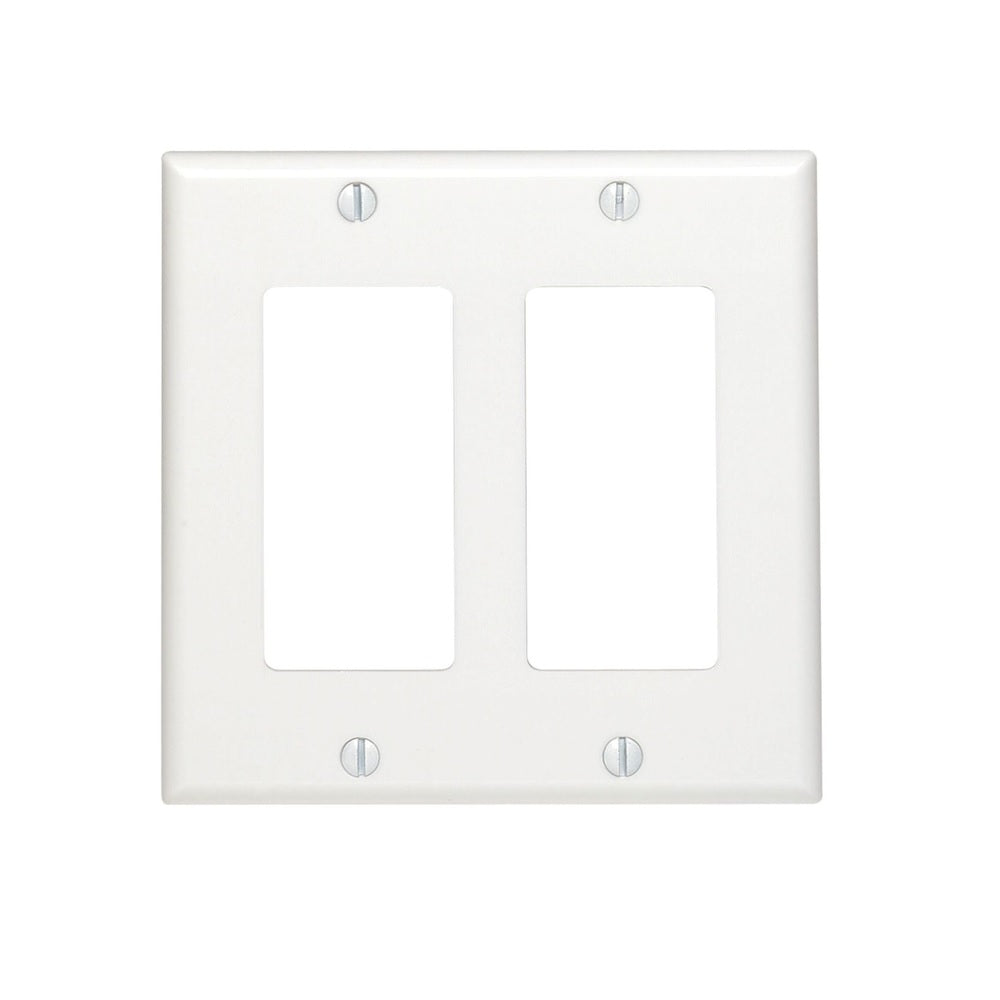 Leviton 80409-2AW Thermoset Plastic Rocker Wall Plate, White