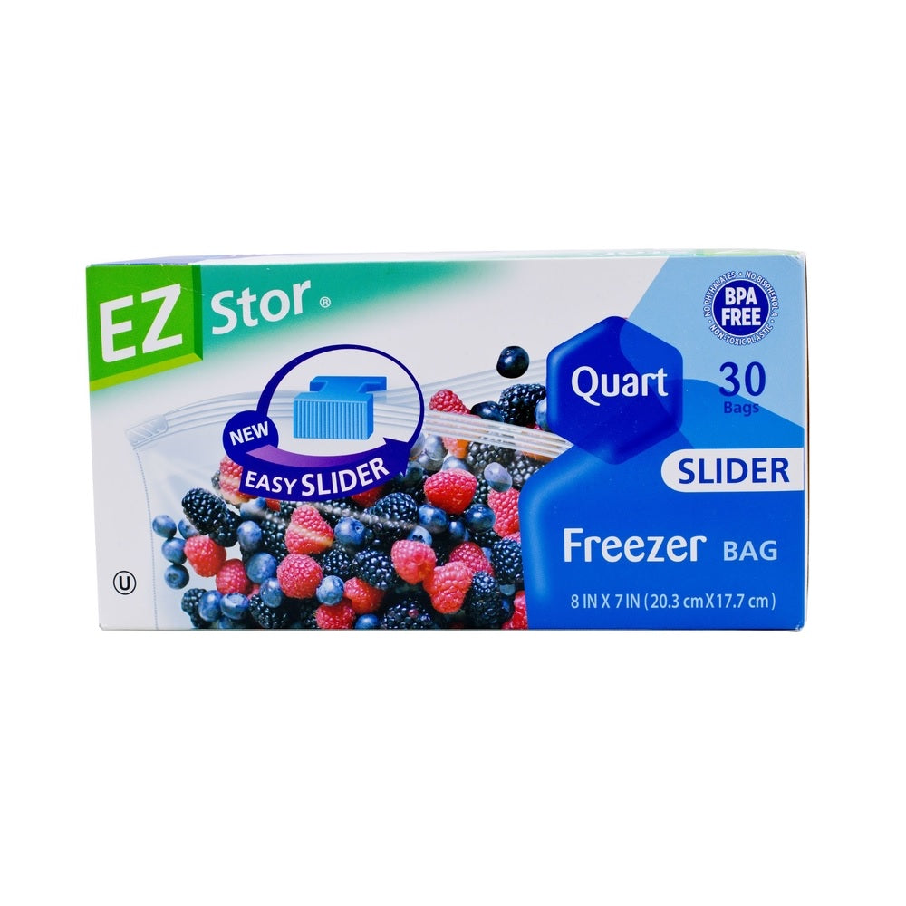 EZ-Stor 074027735191 Slider Freezer Storage Bag, Clear, Plastic