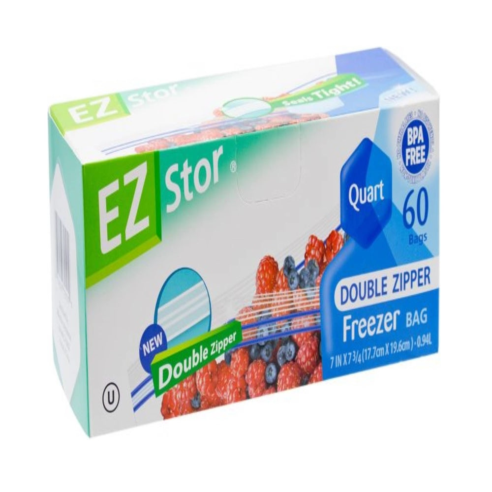 EZ-Stor 074027721019 Double Zipper Storage Bag, Clear