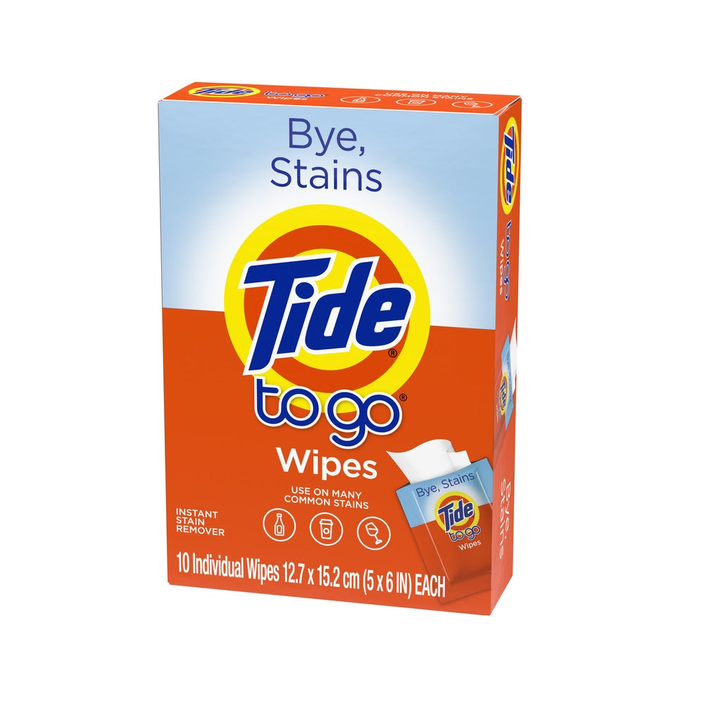 Tide 49089 Stain Remover Wipes, 5" x 6", 10 pc.