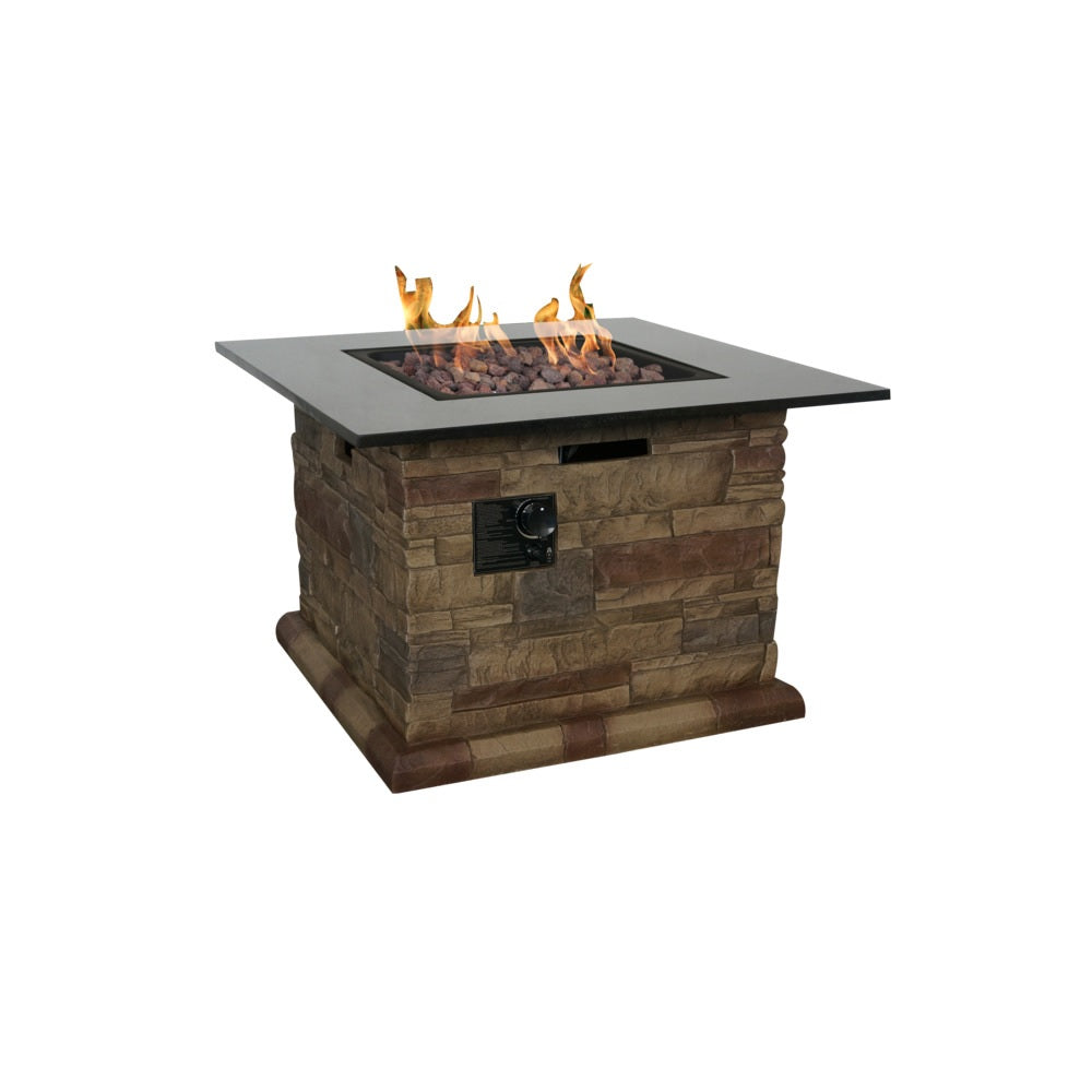 Seasonal Trends 52075 Square Gas Fire Table, 34.5"