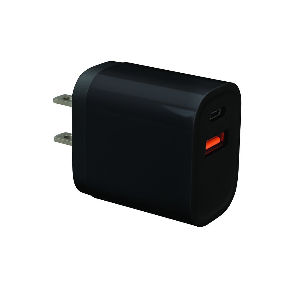 Fabcordz FAB-1019 USB Wall Charger, Black, 1 pk