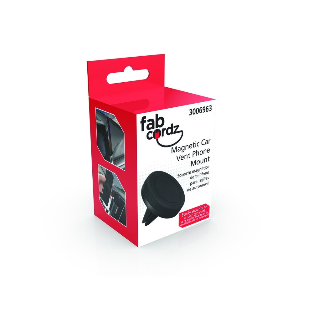 Fabcordz FAB-1023 Vent Magnetic Phone Holder, Black