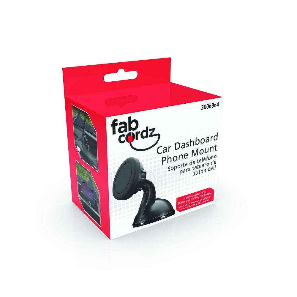 Fabcordz FAB-1024 Dashboard Magnetic Phone Holder, Black