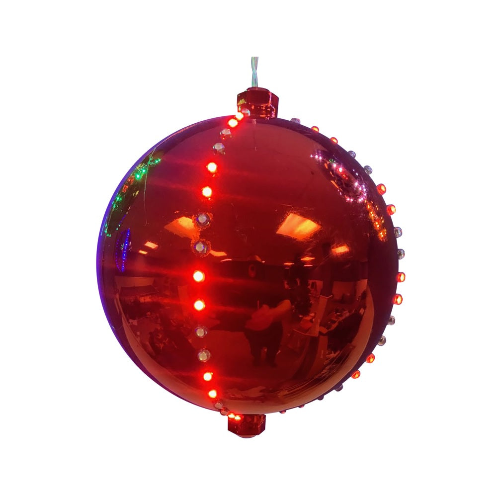 Celebrations ORN6-RDRD Hanging Decor Lighted Ornament, 6", Red