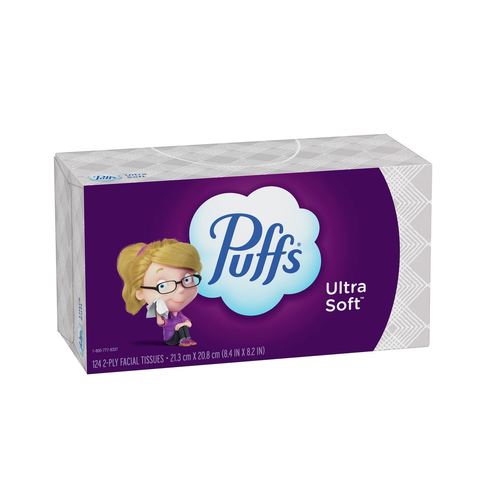 Puffs 35669 124 Count Facial Tissue, White