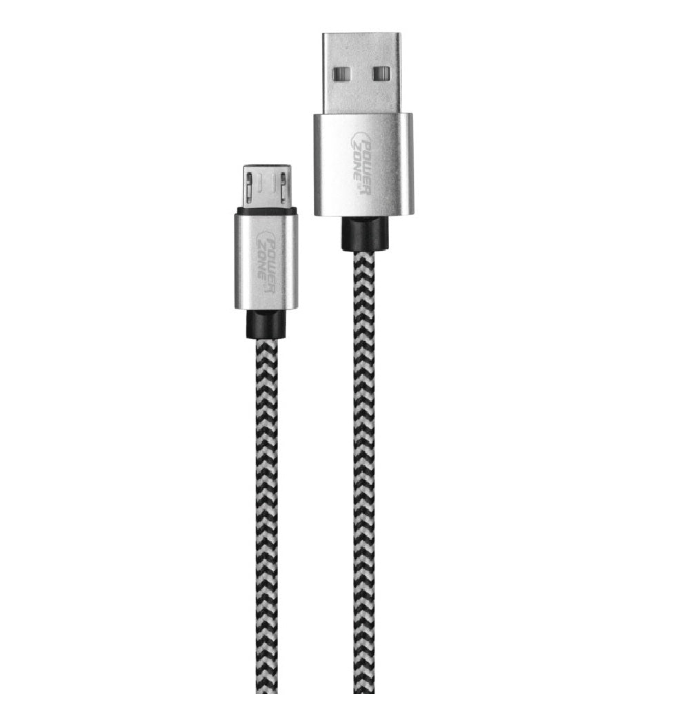 PowerZone KL-029X-1M-MICRO Charging Cable, Braided Cable