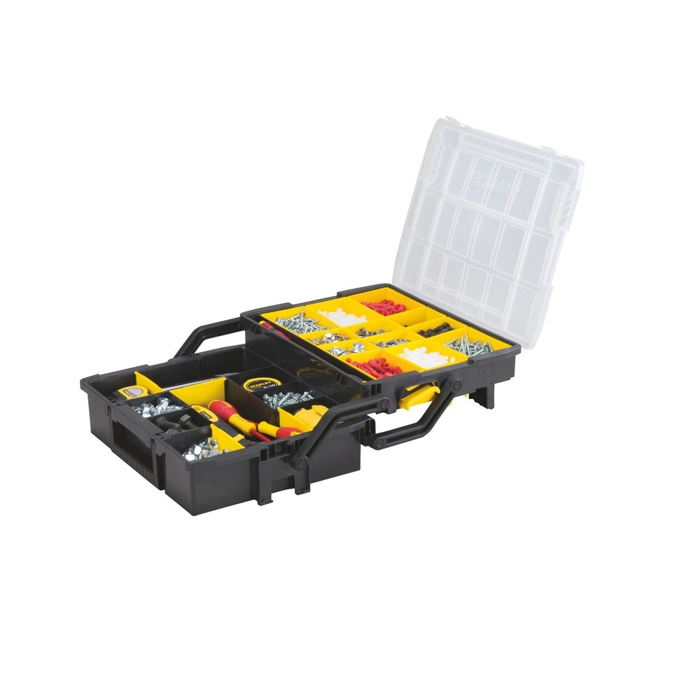 Stanley STST14028 Organizer with Clear Lid, 15.75", Black/Yellow