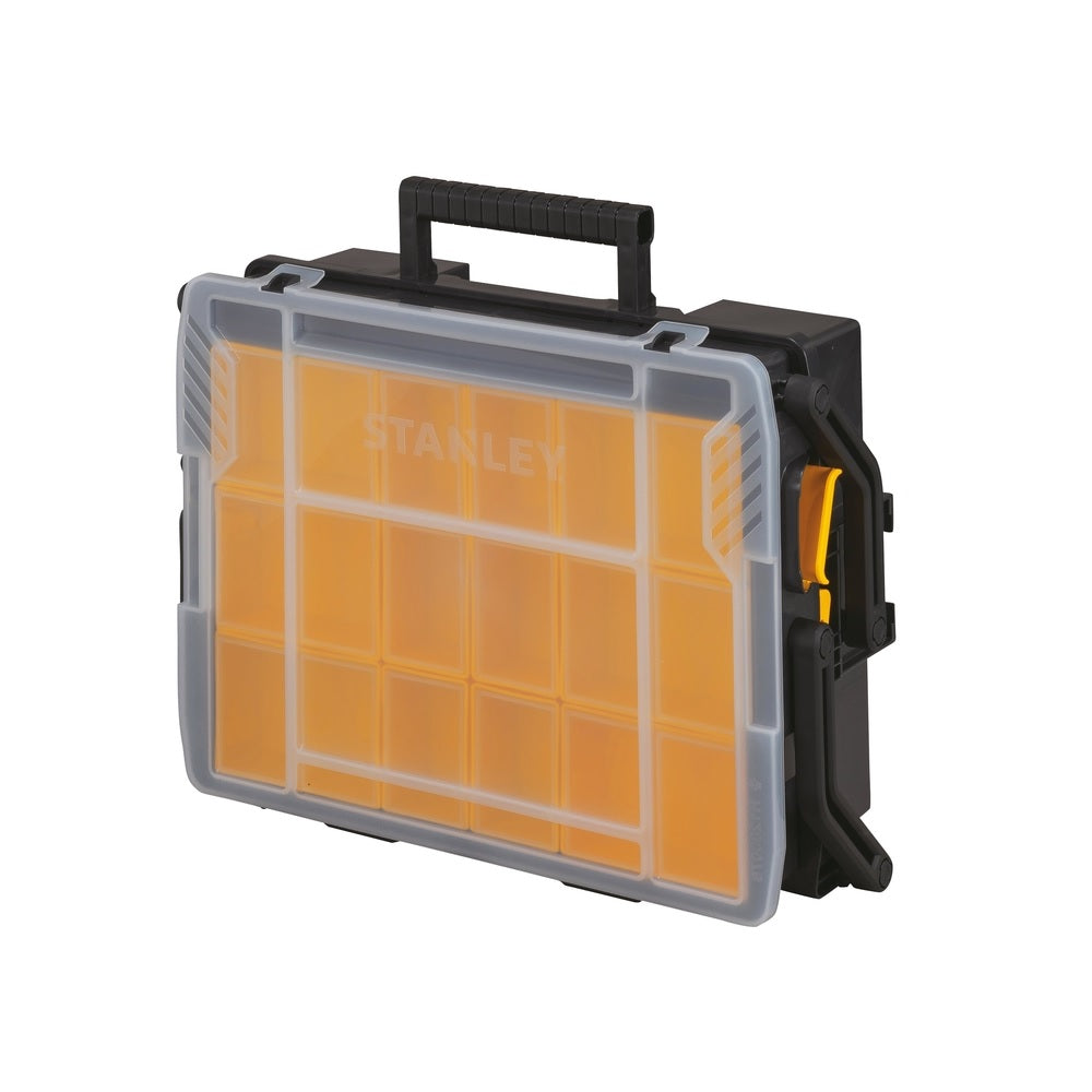 Stanley STST14028 Organizer with Clear Lid, 15.75", Black/Yellow