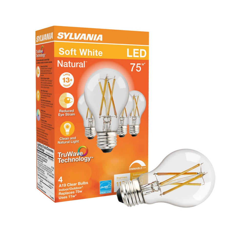Sylvania 40688 A19 LED Bulb Soft White, Clear, 11 Watt