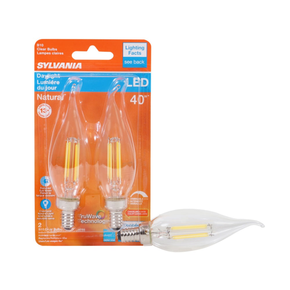 Sylvania 40791 Natural E12 LED B10 Bulb, Clear