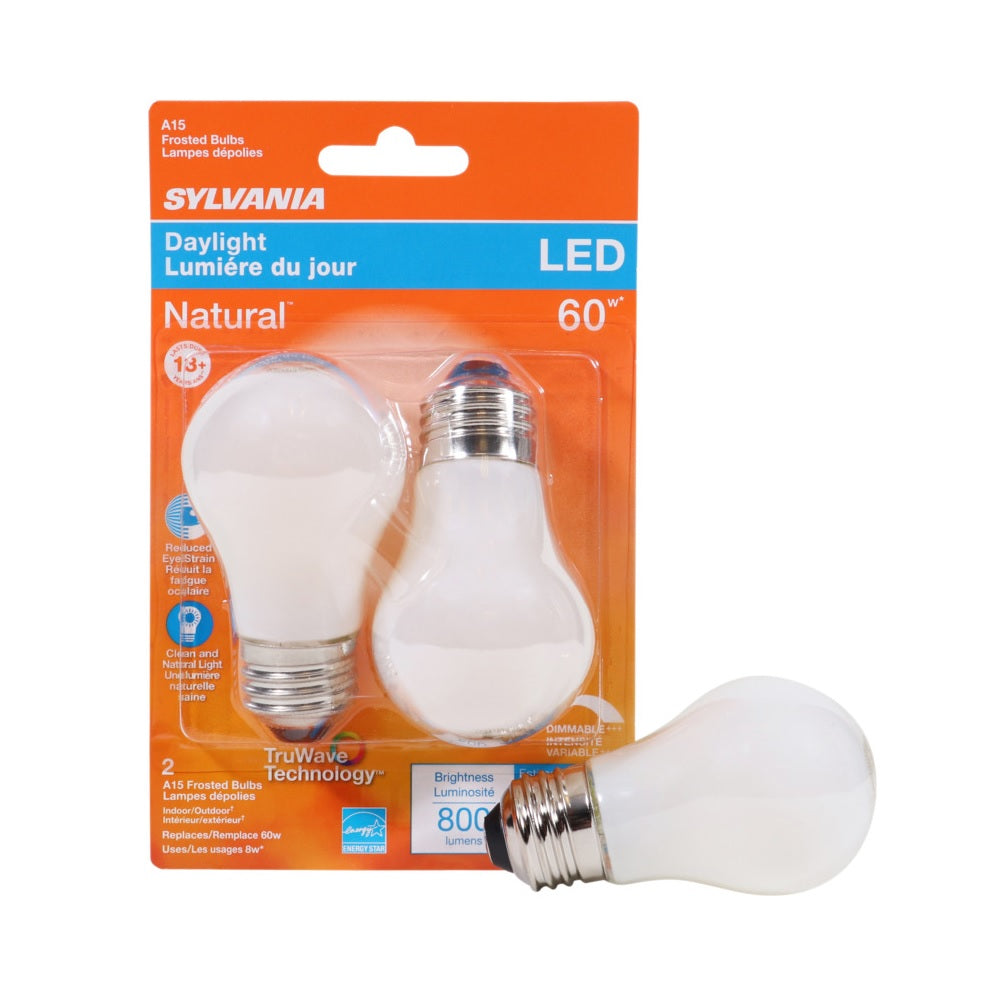 Sylvania 40776 LED A15 Bulb, Frosted, 800 Lumens