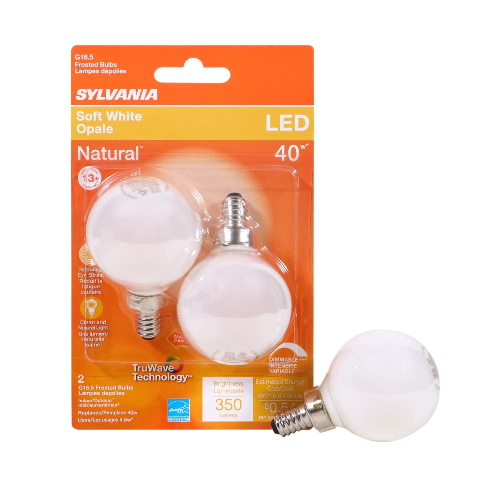 Sylvania 40797 G16.5 LED Bulb, Frosted, 350 Lumens