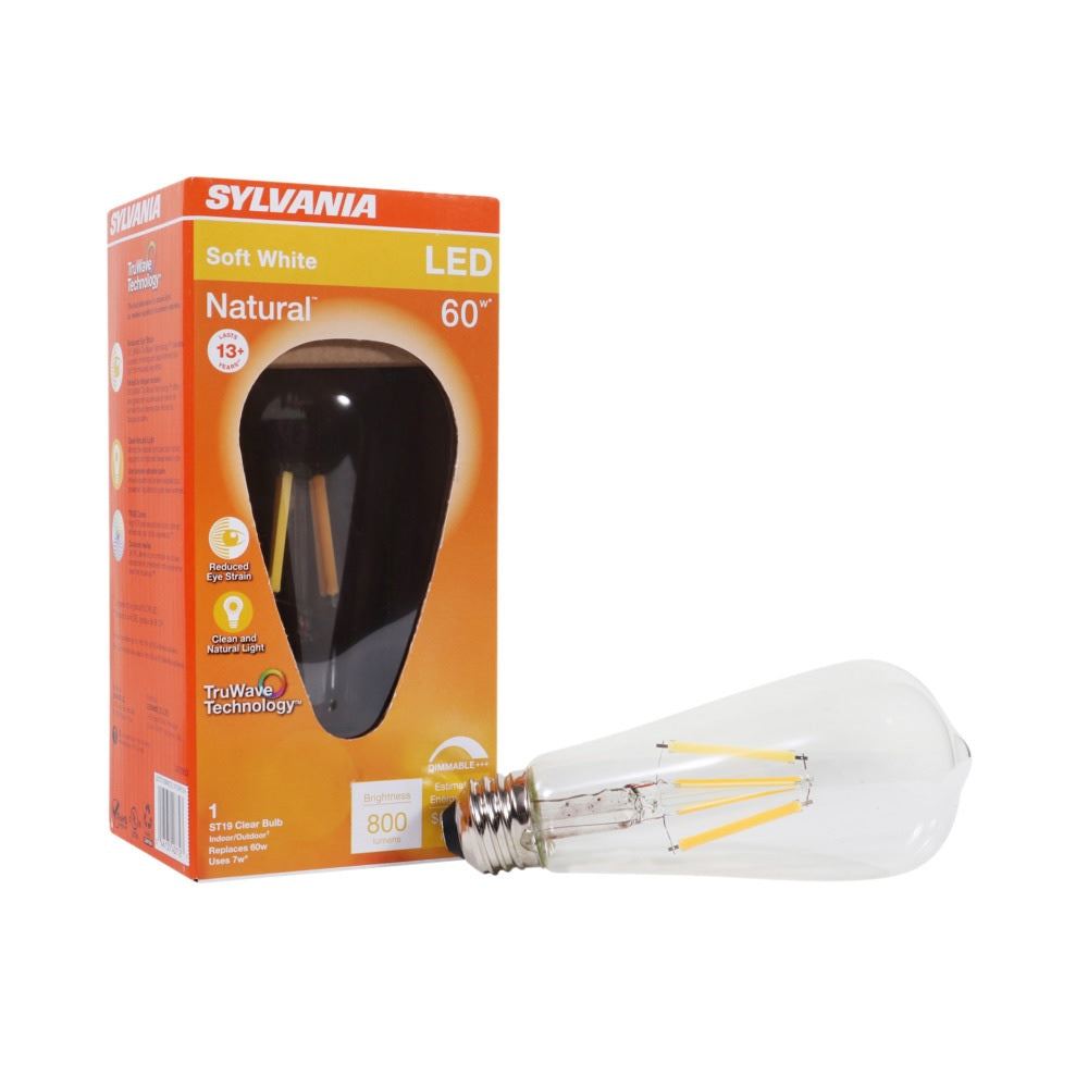 Sylvania 40772 ST19 LED Bulb, Clear, 800 lm