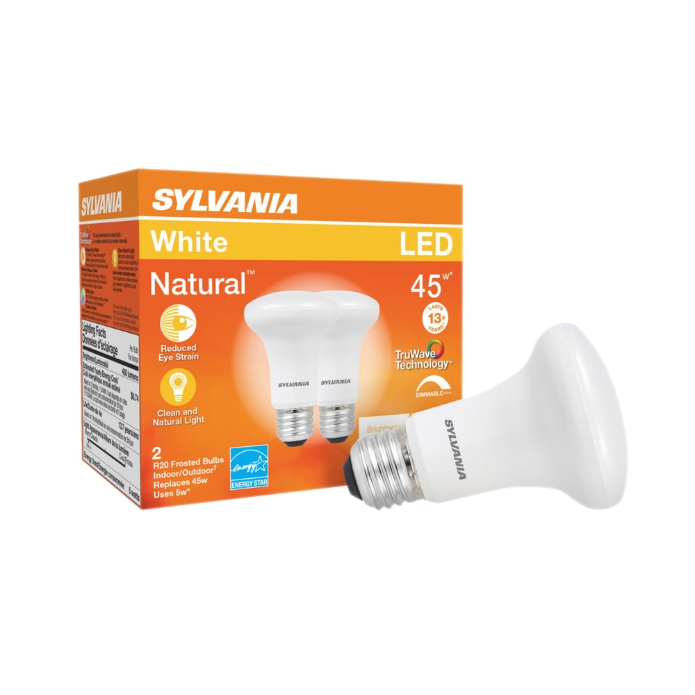 Sylvania 40789 R20 LED Light Bulb, 5 Watts, 450 lm