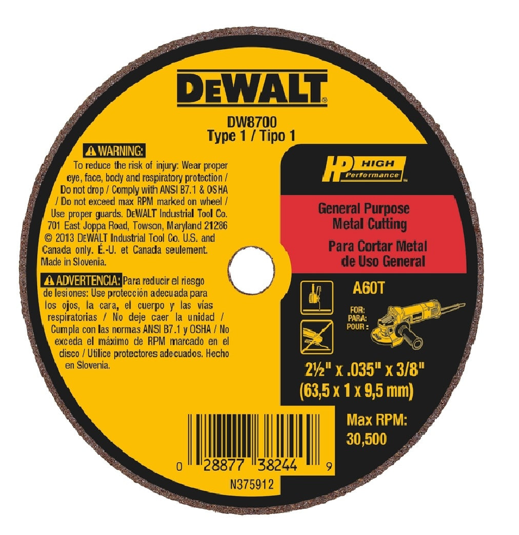 DeWalt DW8700 Cutting Wheel, Aluminum Oxide