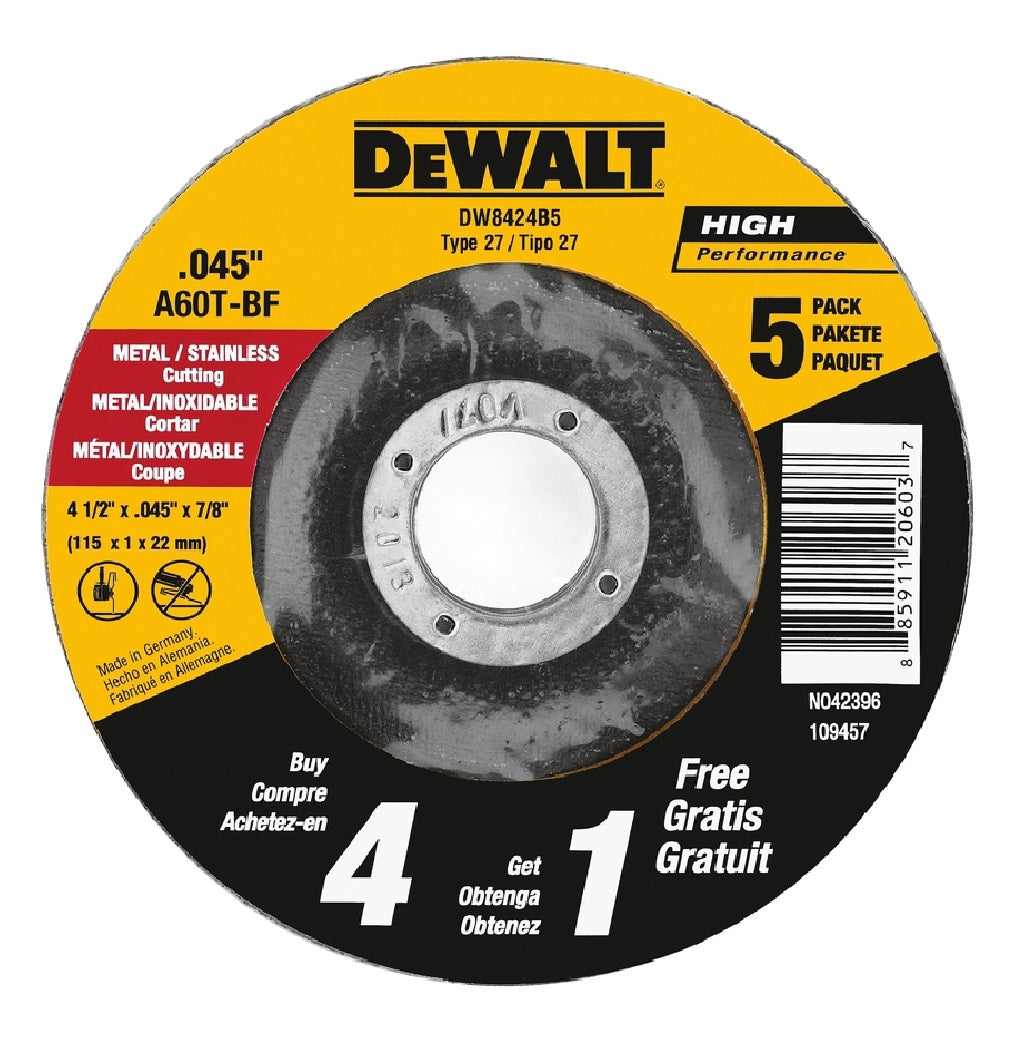DeWalt DW8424B5 Cut-Off Wheel, Aluminum Oxide