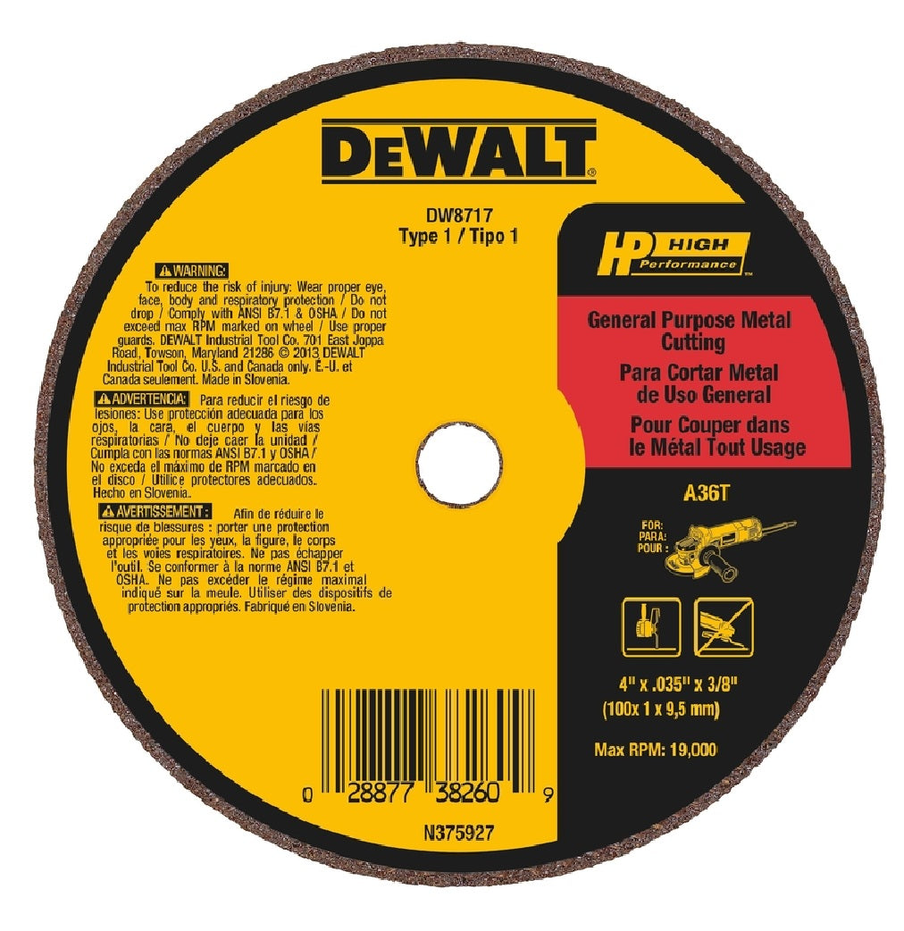 DeWalt DW8717 Cut-Off Wheel, Aluminum Oxide