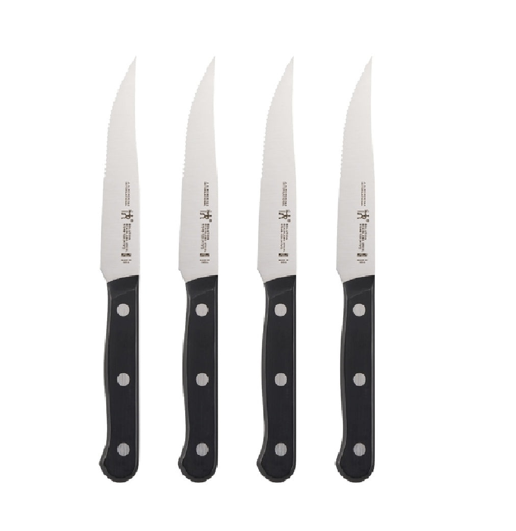 Henckels 17551-000 Stainless Steel Steak Knife Set, Black/Silver