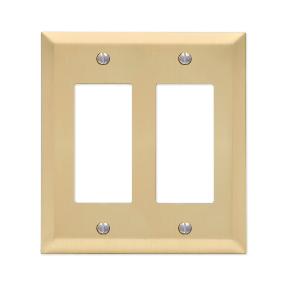 Amerelle 163RRSB Rocker Wall Plate, Stamped Steel, Satin Brass