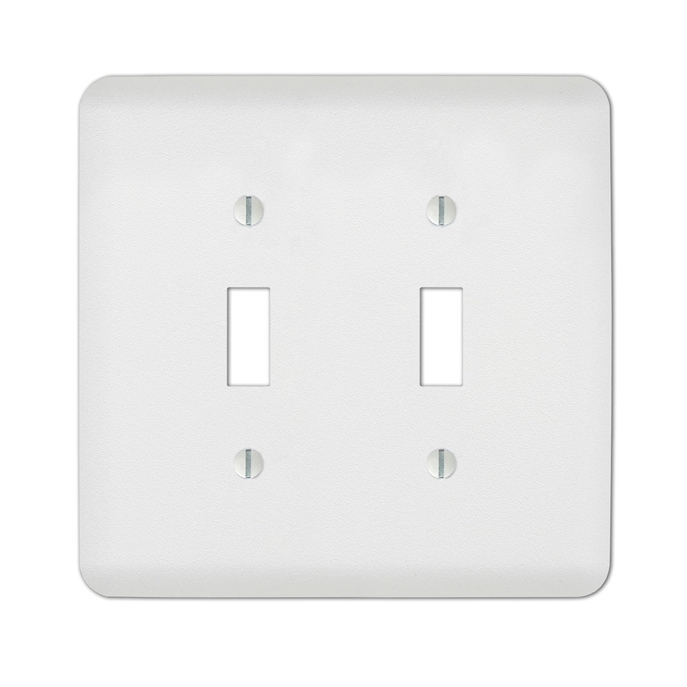 Amerelle 635TTW 2 gang Toggle Wall Plate, Stamped Steel, White