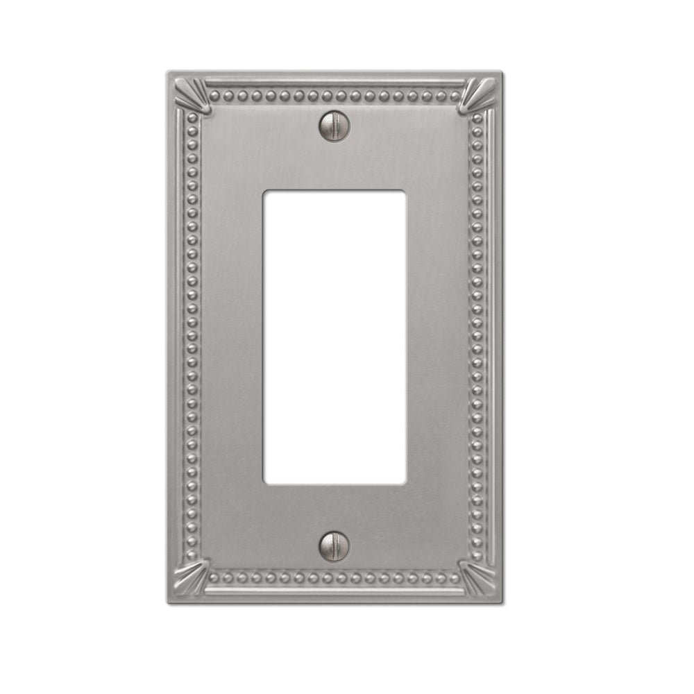 Amerelle 74RBN 1 gang Rocker Wall Plate, Metal, Gray