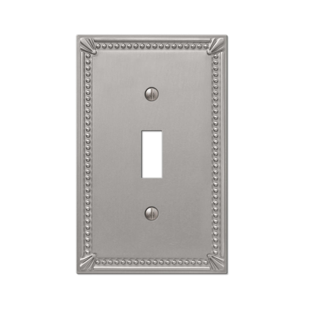 Amerelle 74TBN 1 gang Toggle Wall Plate, Metal, Gray
