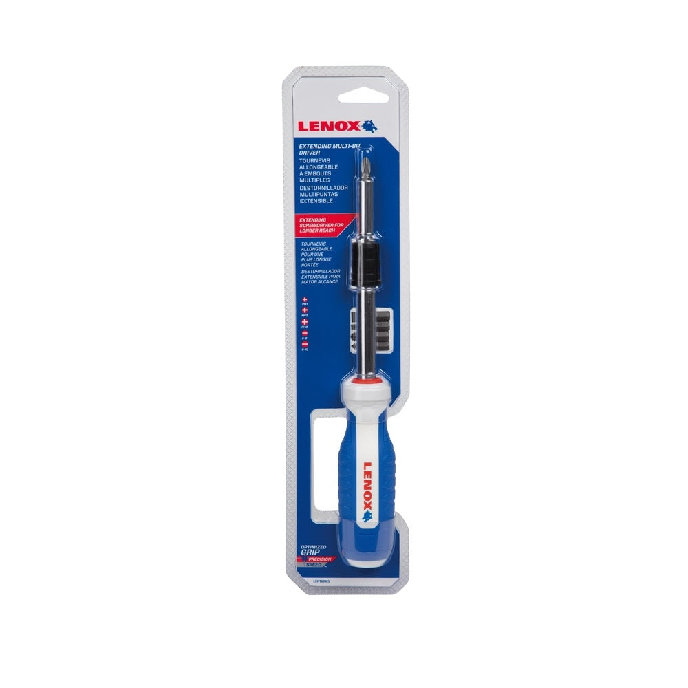 Lenox LXHT60925 Magnetic Extending Multi-Bit Screwdriver, Blue