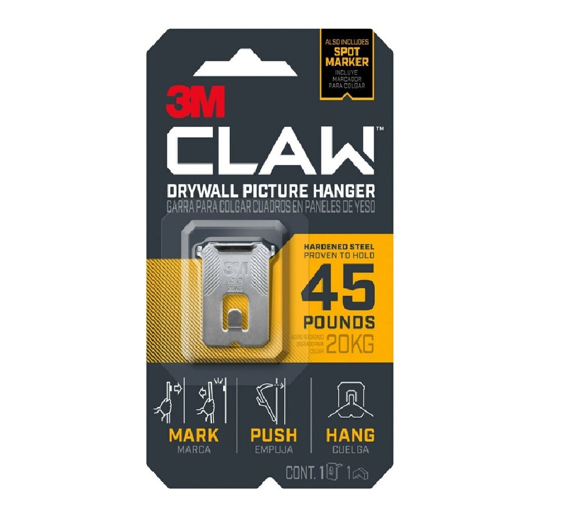 3M 3PH45M-3ES Claw Drywall Picture Hanger, Silver