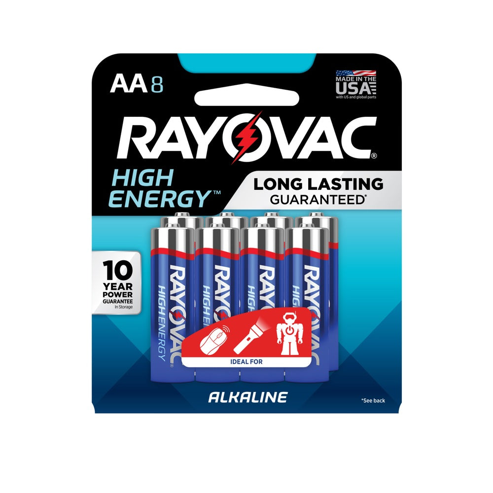 Rayovac 815-8K AA Alkaline Batteries, 8 pk