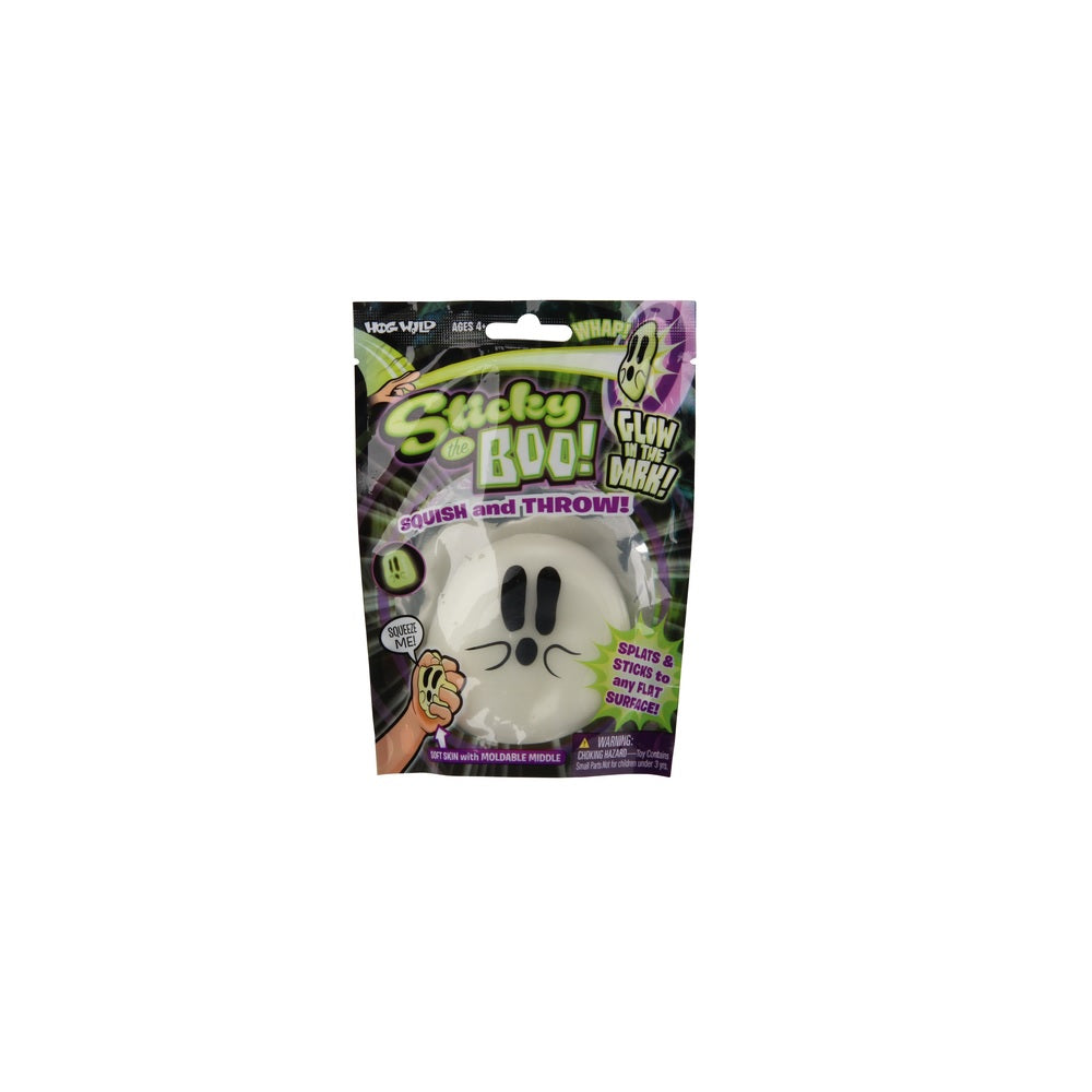 Hog Wild 53480FB Ghost Sticky Ball, Black/White