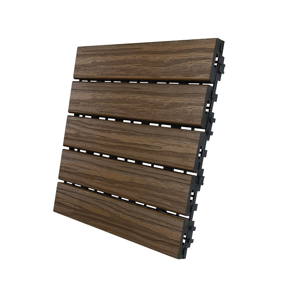 Aura DS5-W06-WN02 Balcony/Deck Tiles, 12" x 12", Walnut