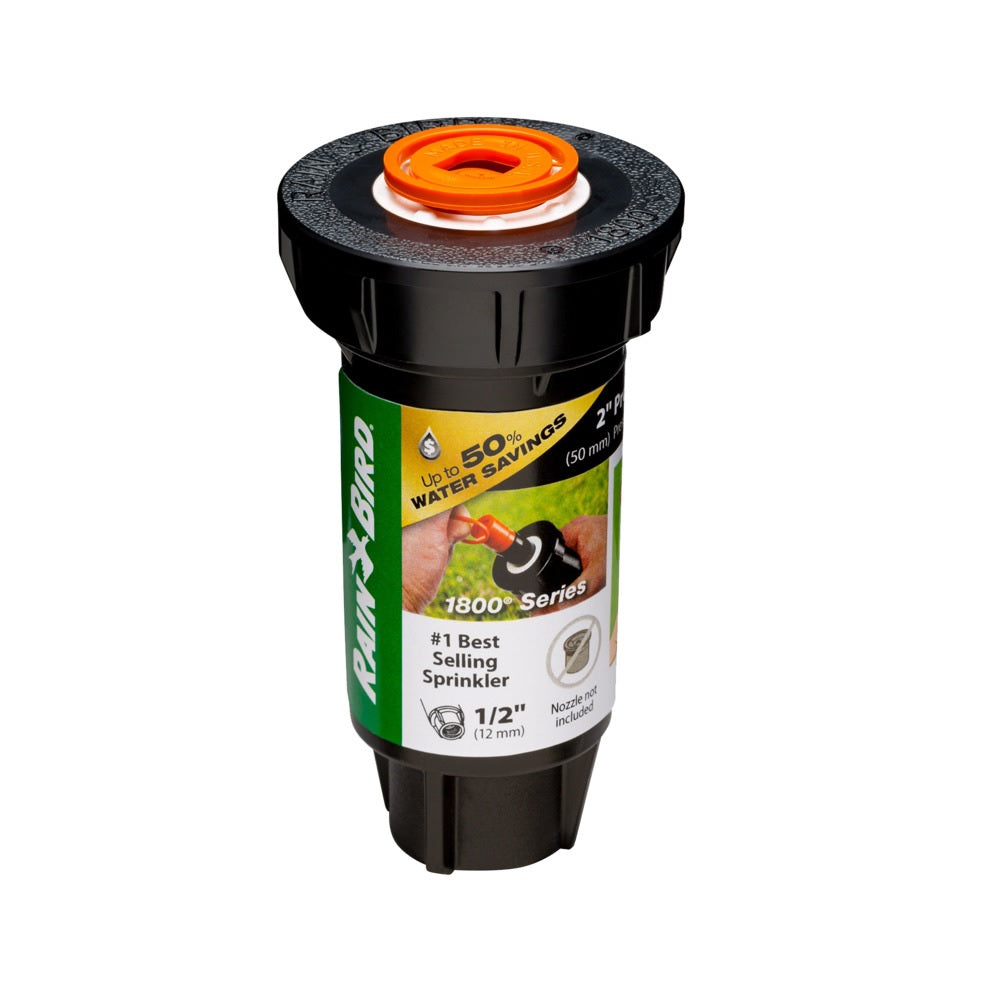 Rain Bird 1802LNPRS Pressure Regulating Pop-Up Sprinkler, 1/2", Black