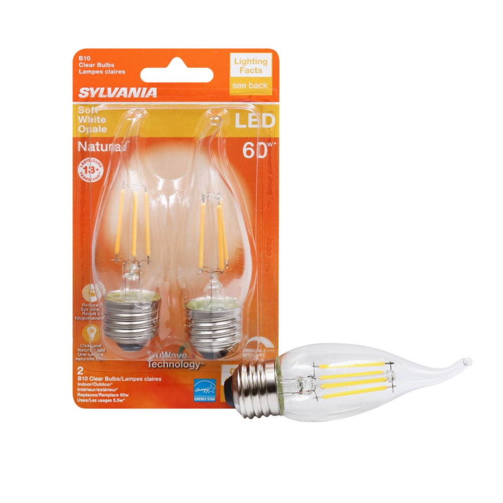 Sylvania 40758 B10 LED Dimmable Bulb, Clear, 5 Watt