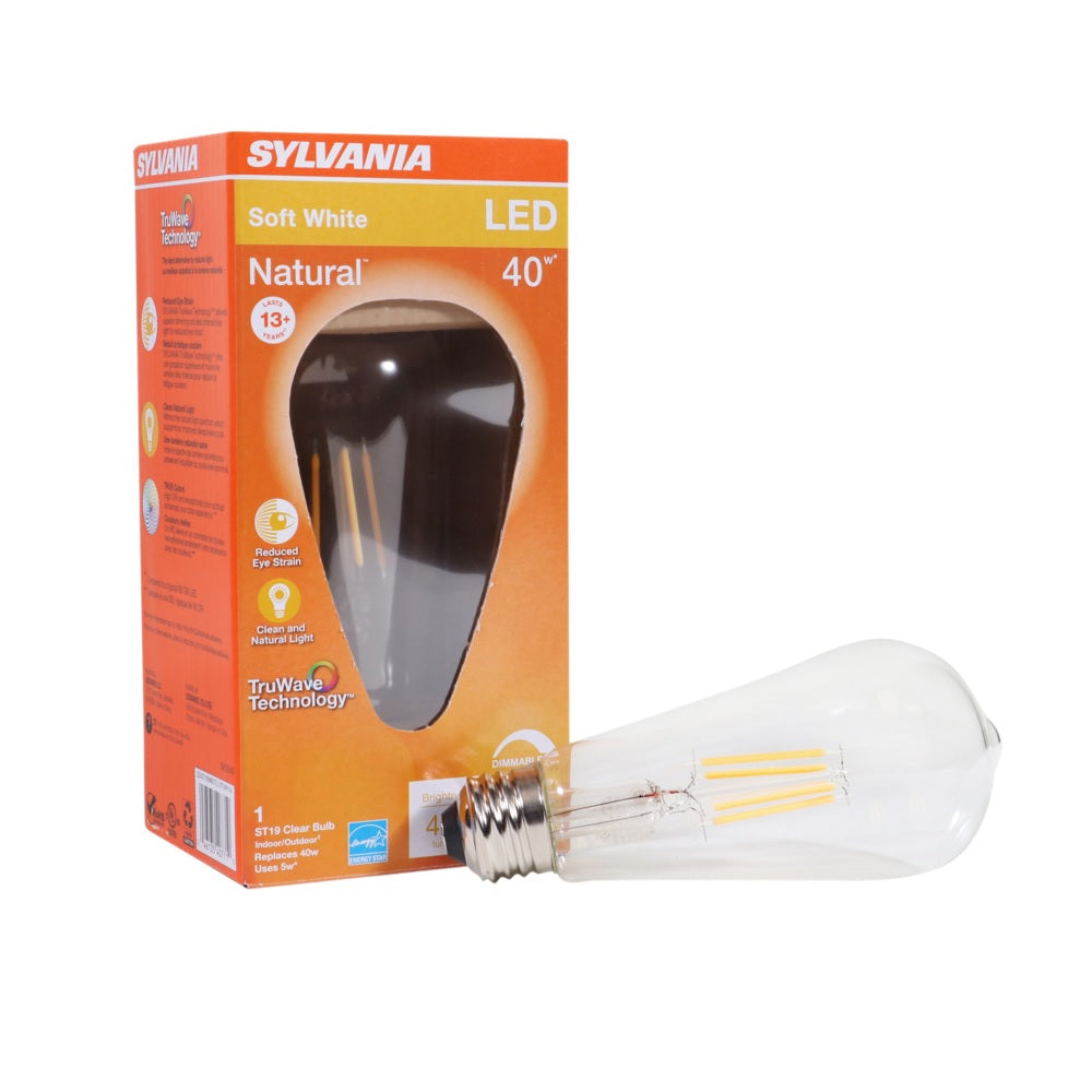 Sylvania 40771 ST19 LED Dimmable Bulb, Clear, 5 Watt