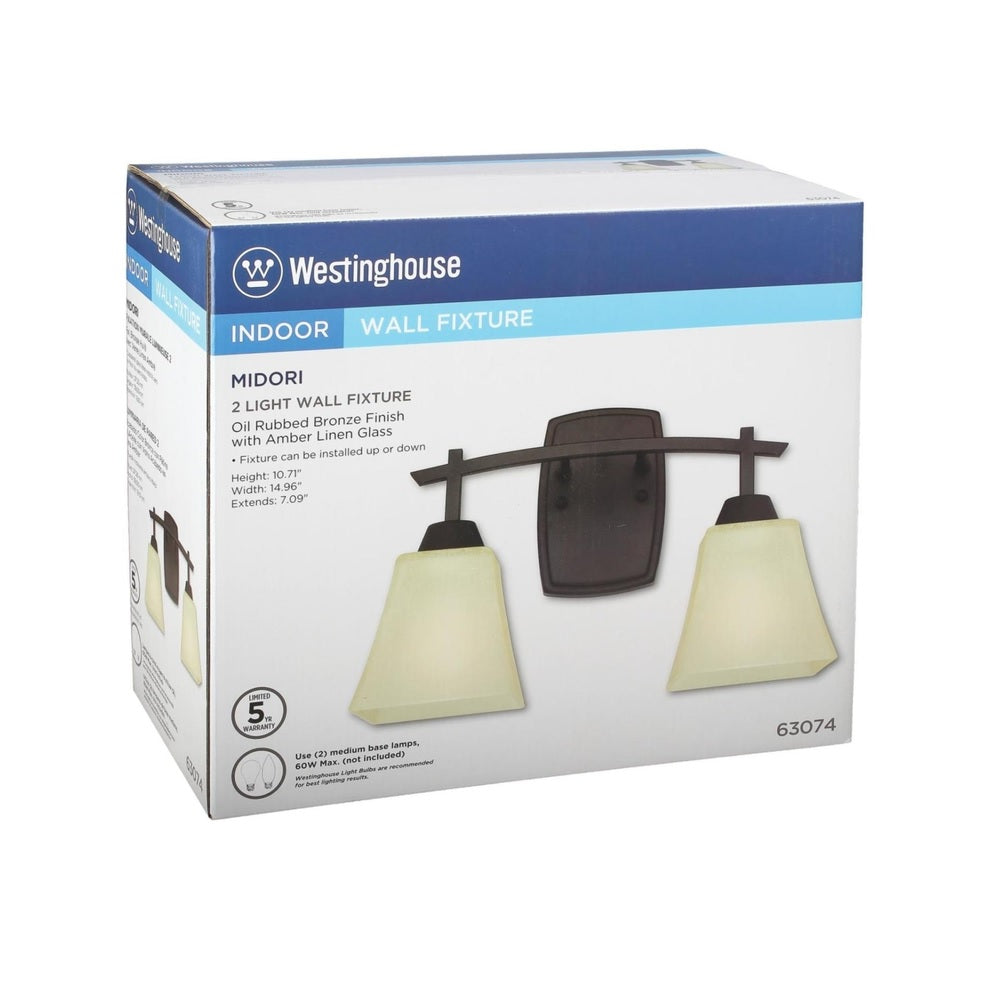 Westinghouse 63074 2-Light Wall Sconce, Oil Rubbed Bronze