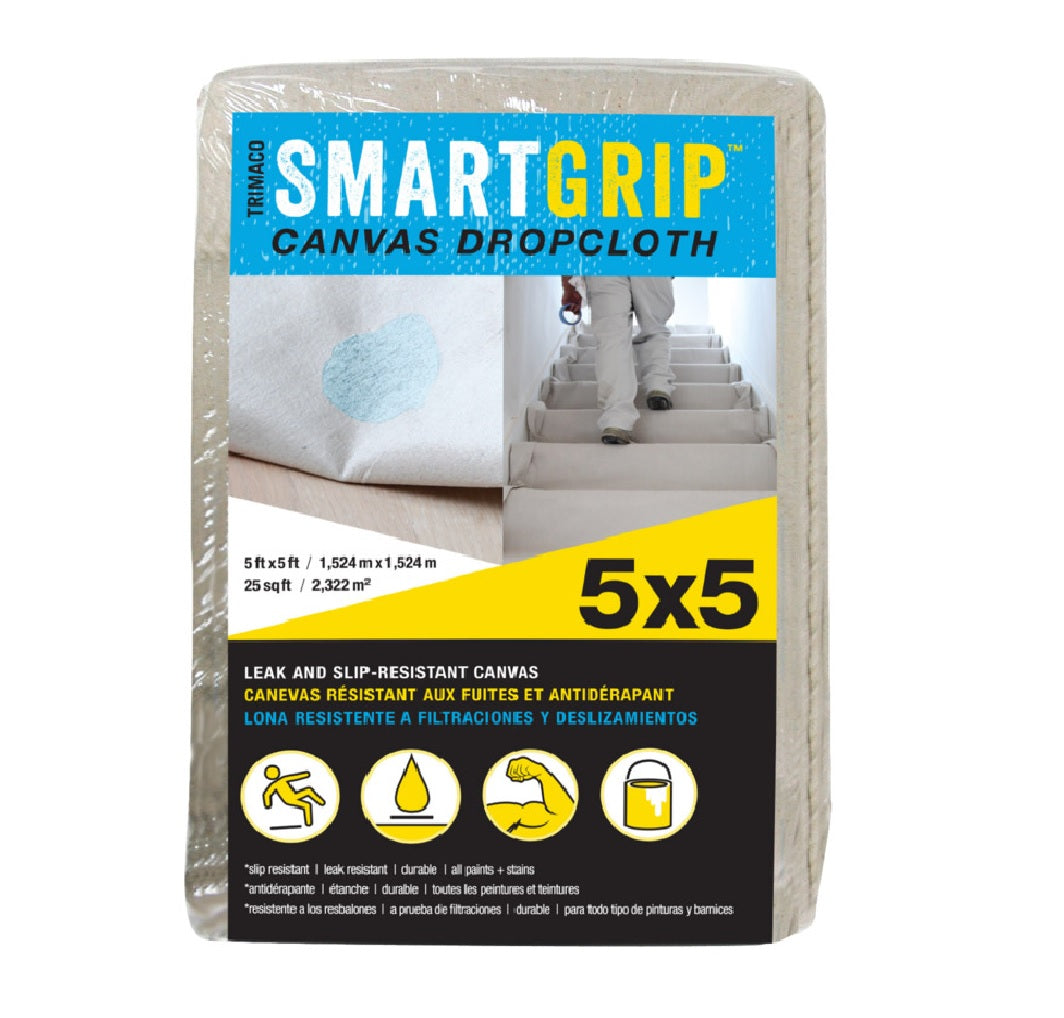 Trimaco 85435 Smart Grip Drop Cloth, Canvas, Cream