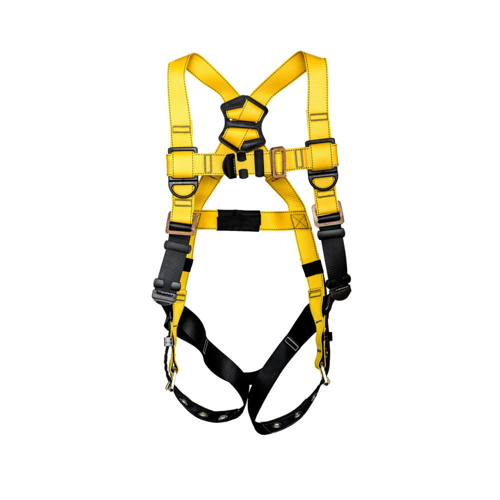 Guardian Fall Protection 37002 Full Body Harness, Black/Yellow