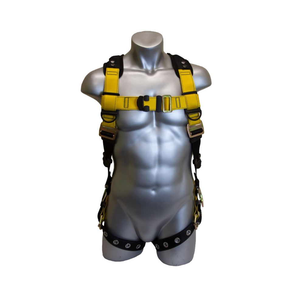 Guardian Fall Protection 37114 Full Body Harness, Black/Yellow