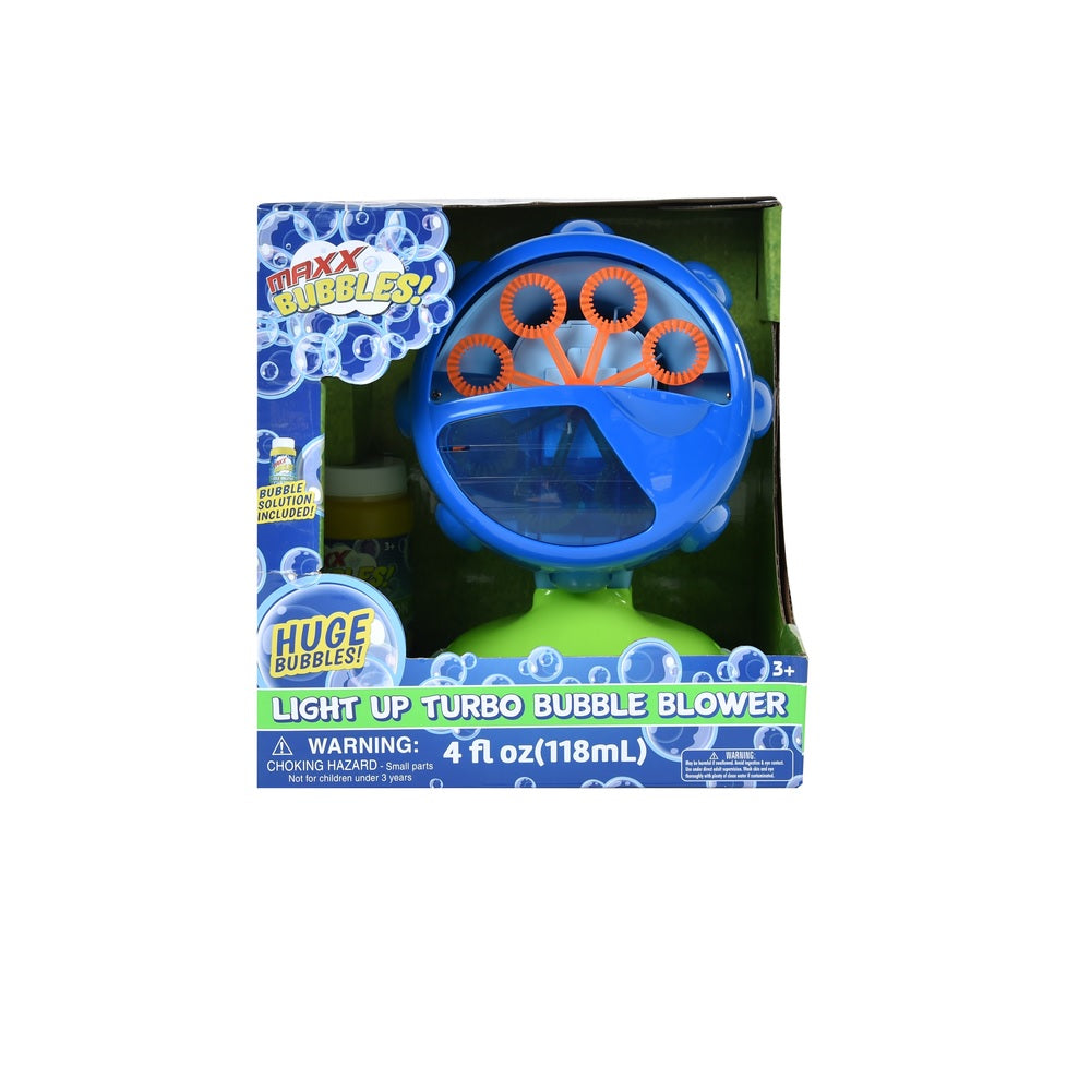 Maxx Bubbles 101923 Turbo Bubble Blower, Blue/Green