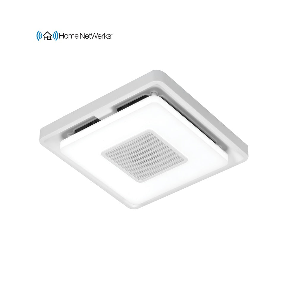 Home NetWerks 7130-33-BT Bath Fan with Bluetooth Speaker, White