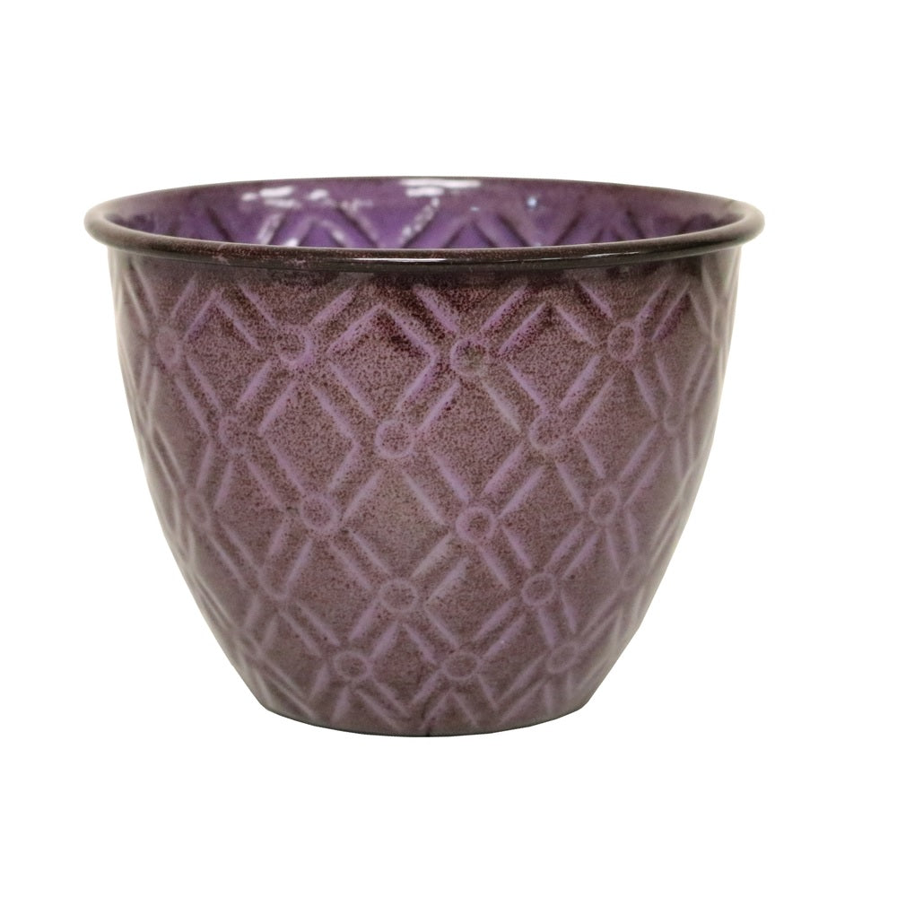 Robert Allen MPT01400 Diamond Planter, Metal, Plum