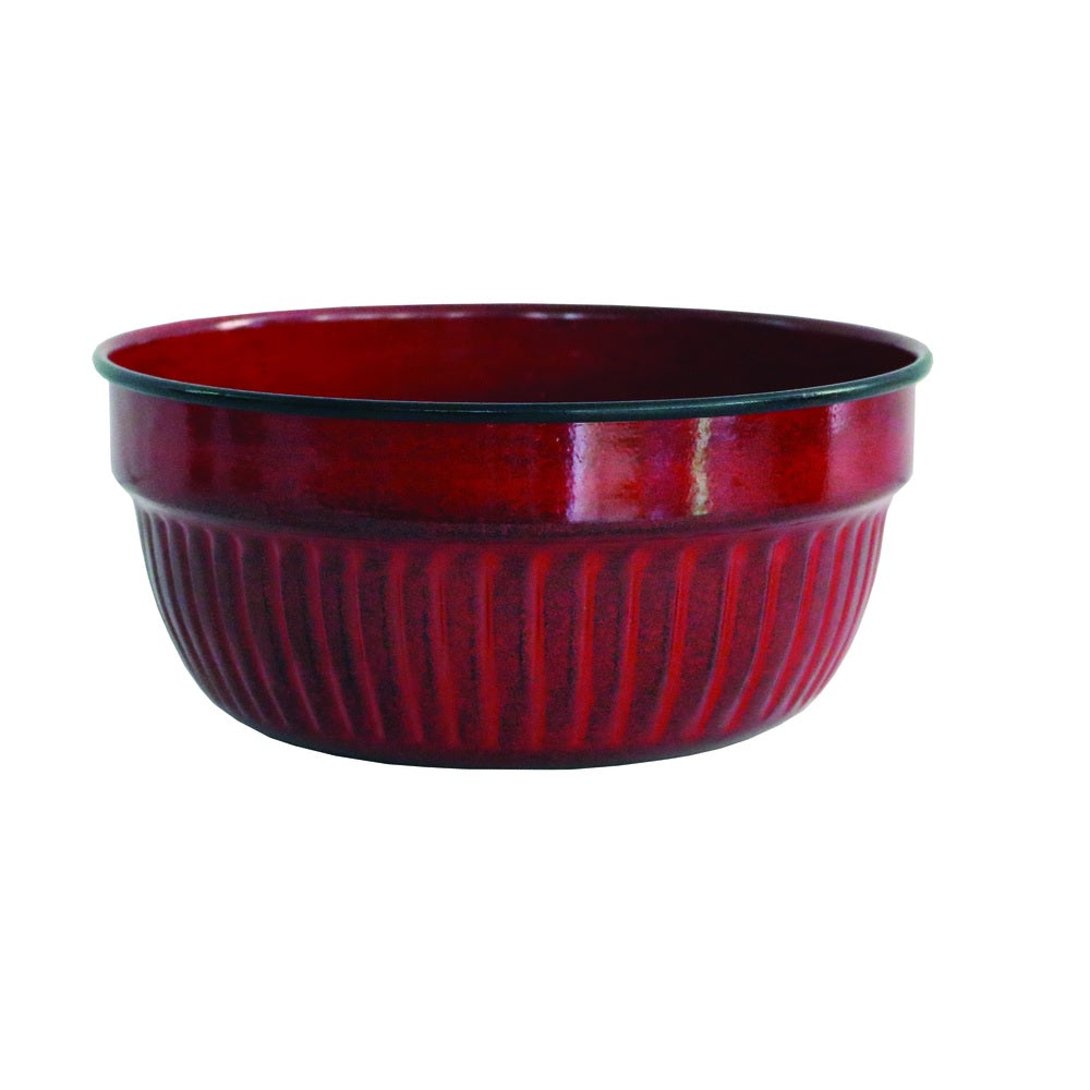 Robert Allen MPT01573 Cascade Round Planter, Metal, Sangria