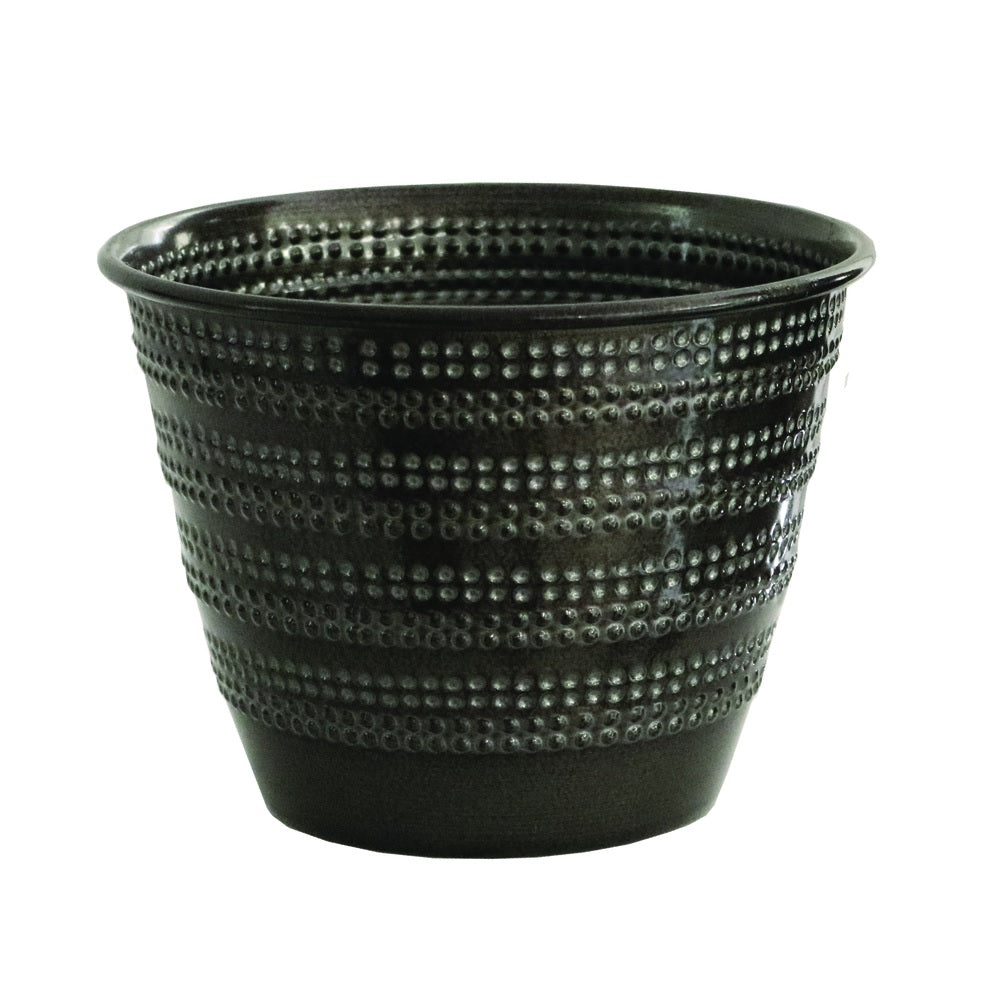 Robert Allen MPT01636 Cobblestone Planter, Metal, Graphite