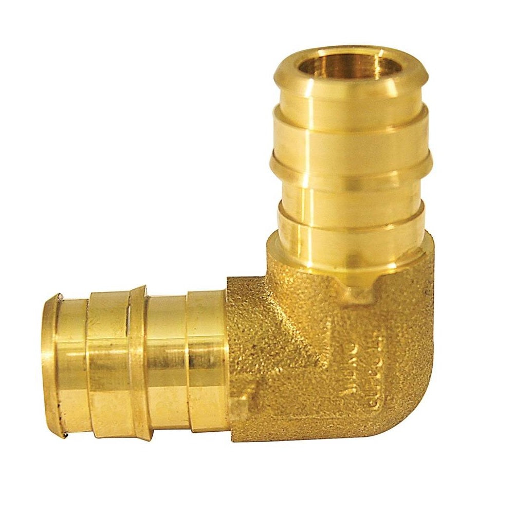 Apollo EPXE1212 Pex Pipe Elbow, Brass, 1/2"