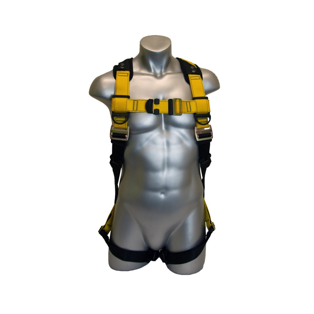 Guardian Fall Protection 37101 Full Body Harness, Black/Yellow