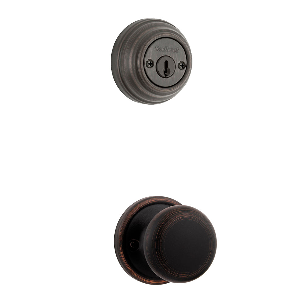 Kwikset 967H 11PGC Hancock Double Cylinder Interior Knob,Venetian Bronze